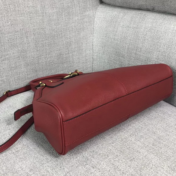 Gucci Rebelle Medium Top Handle Bag in Red Leather