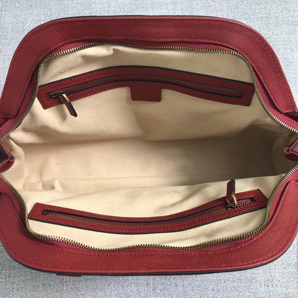 Gucci Rebelle Medium Top Handle Bag in Red Leather