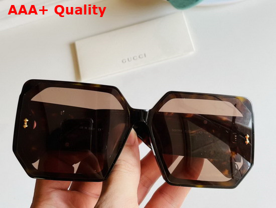 Gucci Rectangular Frame Acetate Sunglasses Tea Color Replica