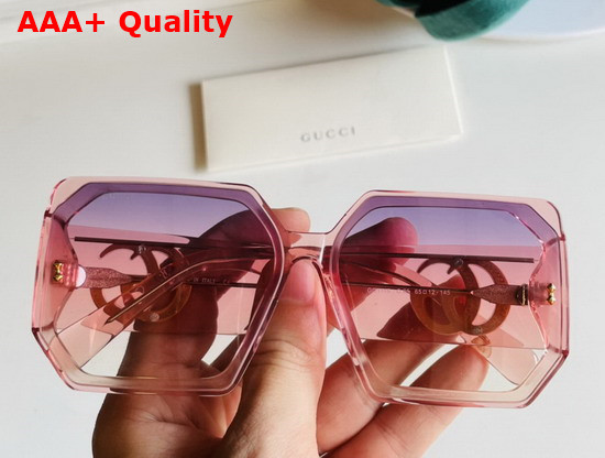 Gucci Rectangular Frame Acetate Sunglasses Tea Color Replica