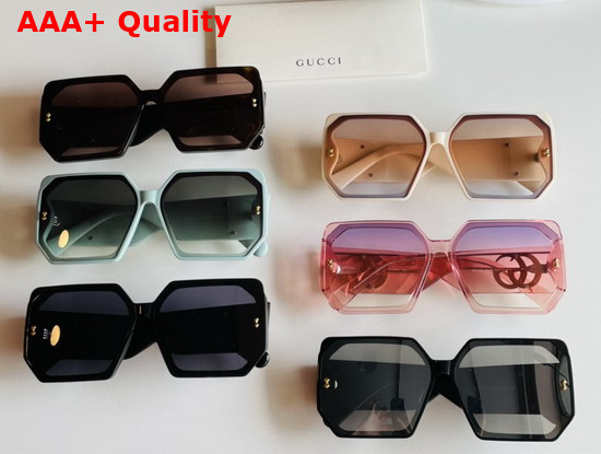 Gucci Rectangular Frame Acetate Sunglasses Tea Color Replica