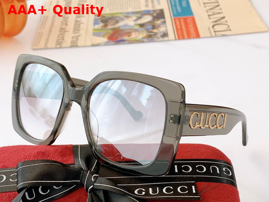 Gucci Rectangular Frame Acetate Sunglasses in Black Replica