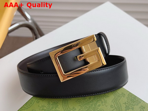 Gucci Reversible Belt with Square G Buckle Black and Brown Leather 626974 Replica