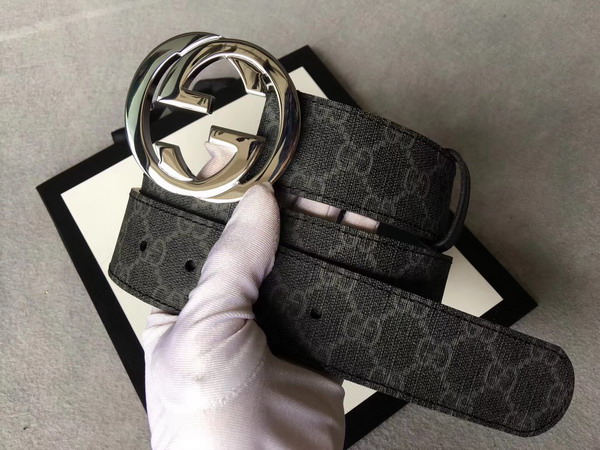 Gucci Reversible GG Supreme Belt GG Supreme and Black Leather