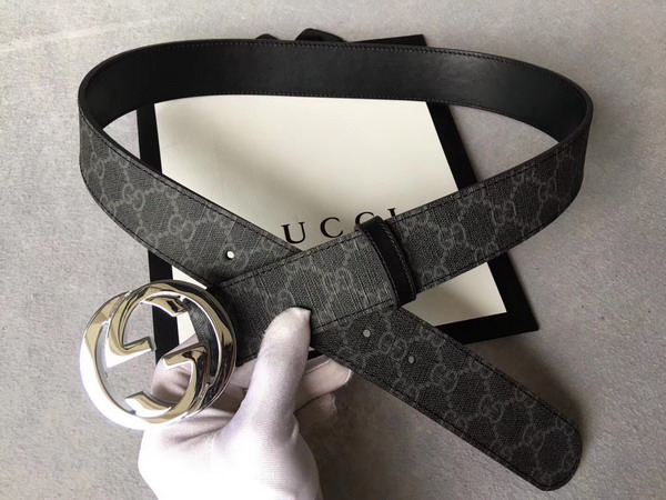 Gucci Reversible GG Supreme Belt GG Supreme and Black Leather