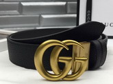 Gucci Reversible Leather Belt with Double G Buckle Black Leather Reverses to Brown Leather 474350