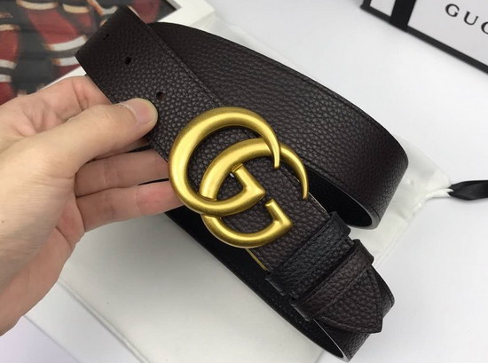 Gucci Reversible Leather Belt with Double G Buckle Black Leather Reverses to Brown Leather 474350