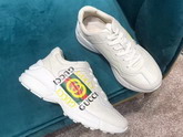 Gucci Rhyton Gucci Logo Leather Sneaker 500878 Ivory Leather with Gucci Vintage Logo