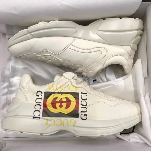 Gucci Rhyton Gucci Logo Leather Sneaker Ivory Leather