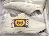 Gucci Rhyton Gucci Logo Leather Sneaker Ivory Leather