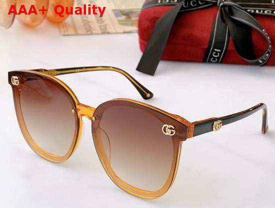 Gucci Round Frame Acetate Sunglasses with Double G Replica