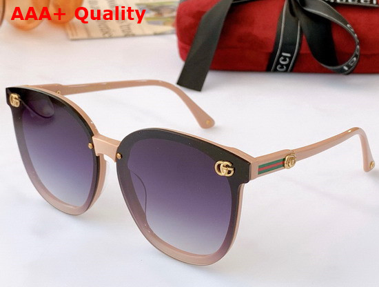 Gucci Round Frame Acetate Sunglasses with Double G Replica