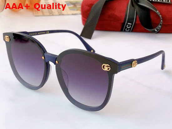 Gucci Round Frame Acetate Sunglasses with Double G Replica