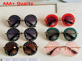 Gucci Round Frame Metal Sunglasses in Pink Replica