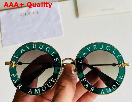 Gucci Round Frame Metal Sunglasses in Pink Replica