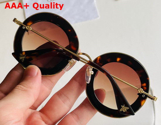 Gucci Round Frame Metal Sunglasses in Pink Replica