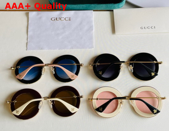 Gucci Round Sunglasses with Stripes Details Replica