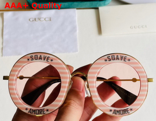 Gucci Round Sunglasses with Stripes Details Replica