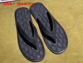 Gucci Rubber Thong Sandal in Black Replica