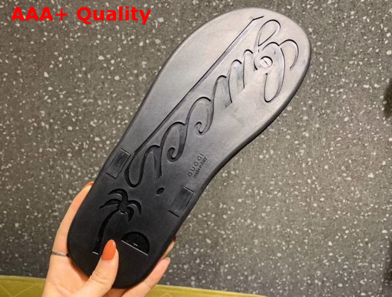 Gucci Rubber Thong Sandal in Black Replica