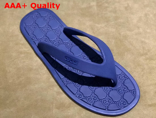 Gucci Rubber Thong Sandal in Blue Replica