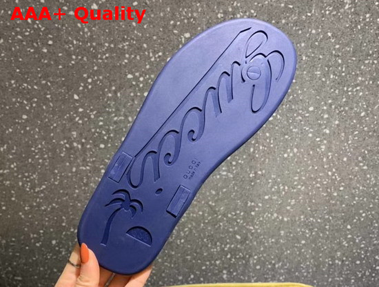 Gucci Rubber Thong Sandal in Blue Replica