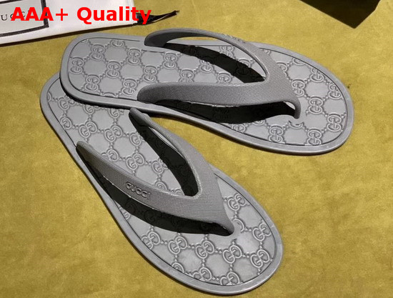 Gucci Rubber Thong Sandal in Grey Replica