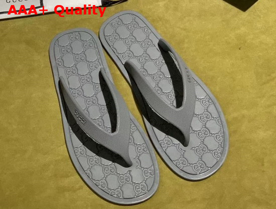 Gucci Rubber Thong Sandal in Grey Replica