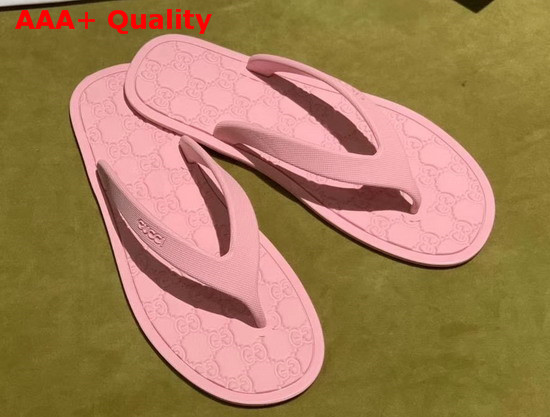 Gucci Rubber Thong Sandal in Pink Replica