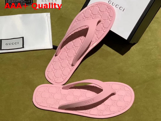 Gucci Rubber Thong Sandal in Pink Replica