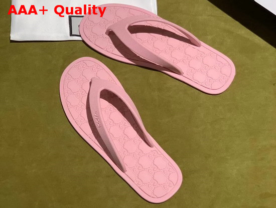 Gucci Rubber Thong Sandal in Pink Replica