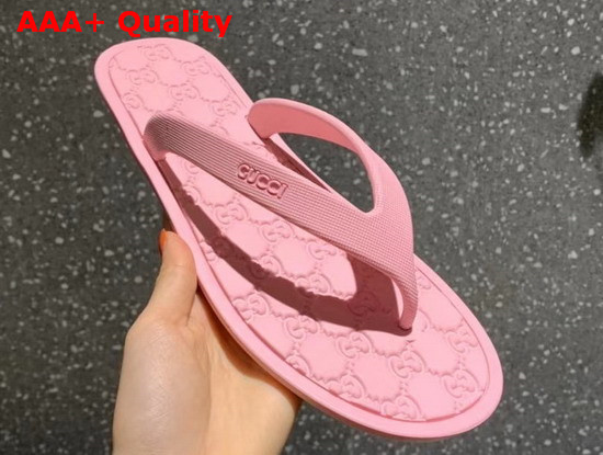 Gucci Rubber Thong Sandal in Pink Replica