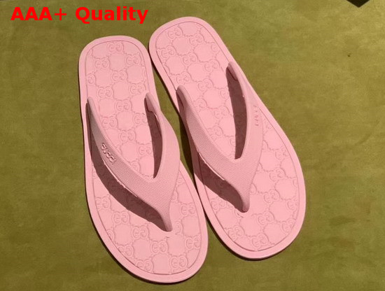 Gucci Rubber Thong Sandal in Pink Replica