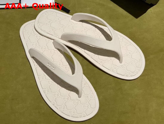 Gucci Rubber Thong Sandal in White Replica