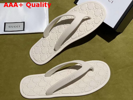 Gucci Rubber Thong Sandal in White Replica