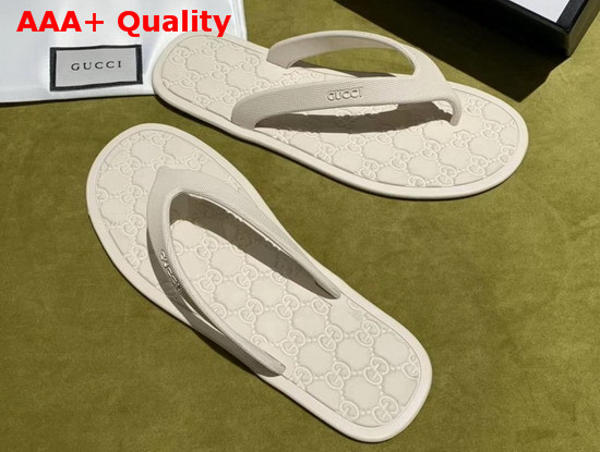 Gucci Rubber Thong Sandal in White Replica