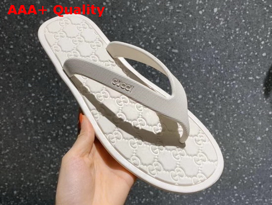 Gucci Rubber Thong Sandal in White Replica