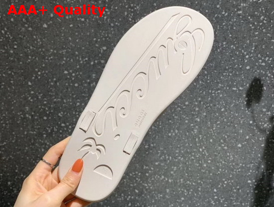 Gucci Rubber Thong Sandal in White Replica