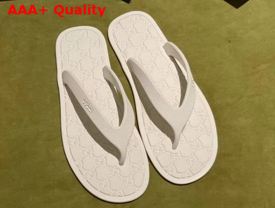 Gucci Rubber Thong Sandal in White Replica