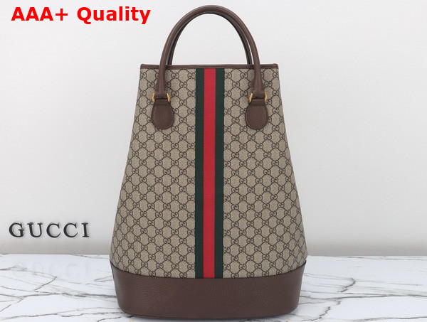 Gucci Savoy Duffle Bag in Beige and Ebony GG Supreme Canvas 760227 Replica