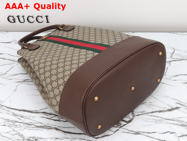 Gucci Savoy Duffle Bag in Beige and Ebony GG Supreme Canvas 760227 Replica