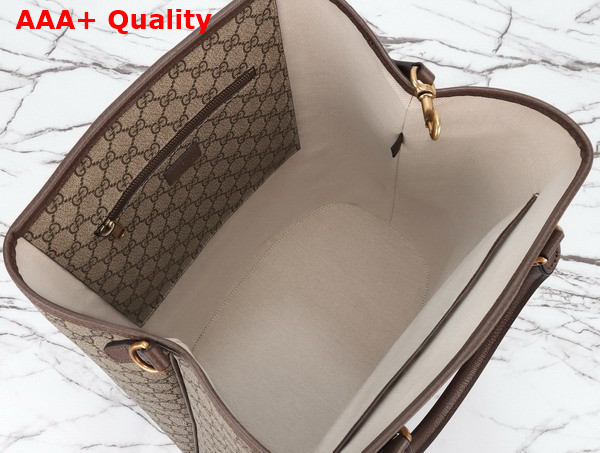 Gucci Savoy Duffle Bag in Beige and Ebony GG Supreme Canvas 760227 Replica