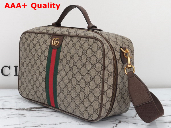 Gucci Savoy Shoe Case in Beige and Ebony GG Supreme Canvas 752587 Replica