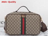 Gucci Savoy Shoe Case in Beige and Ebony GG Supreme Canvas 752587 Replica