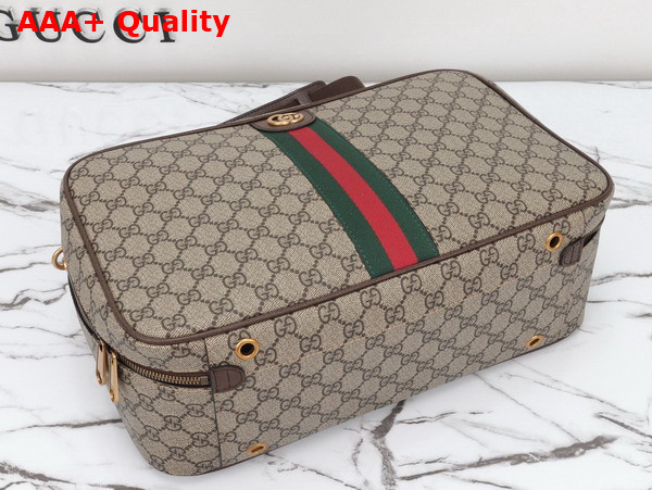 Gucci Savoy Shoe Case in Beige and Ebony GG Supreme Canvas 752587 Replica