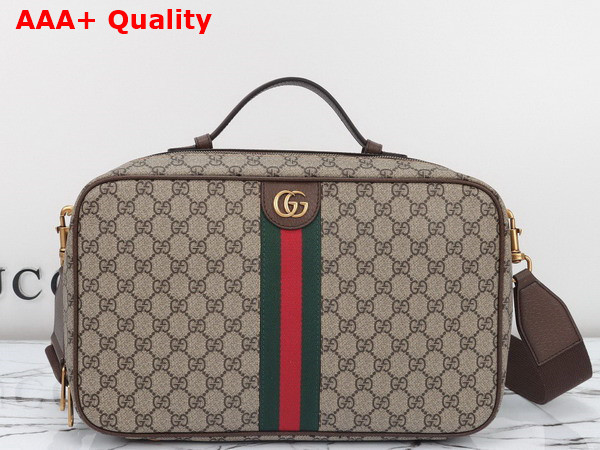 Gucci Savoy Shoe Case in Beige and Ebony GG Supreme Canvas 752587 Replica