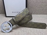 Gucci Signature Belt with G Buckle Geen Leather 411924