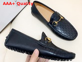 Gucci Signature Driver Shoes with Horsebit Black Leather Replica