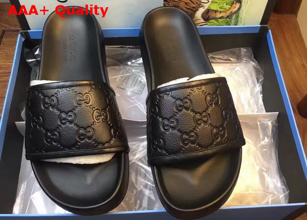 Gucci Signature Slide Sandle in Black Replica