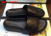 Gucci Signature Slide Sandle in Black Replica